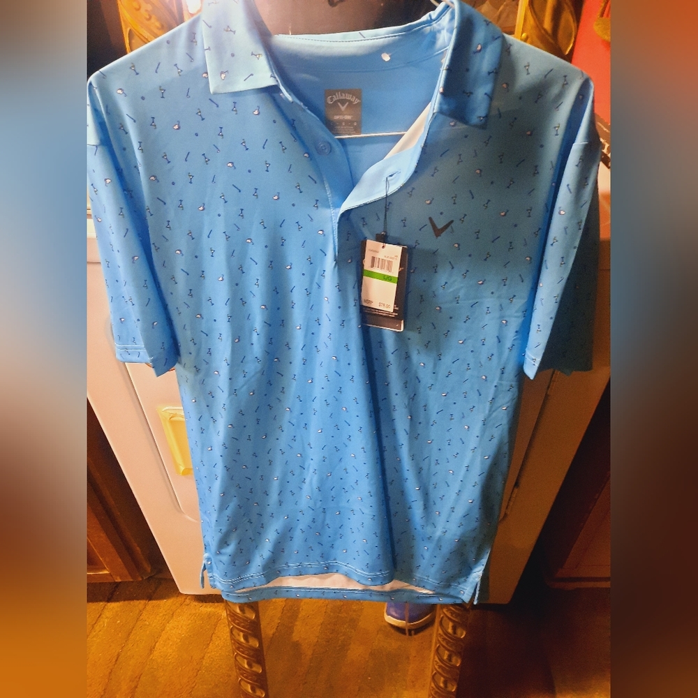Men's Callaway Large Blue Golf Shirt. New with tags